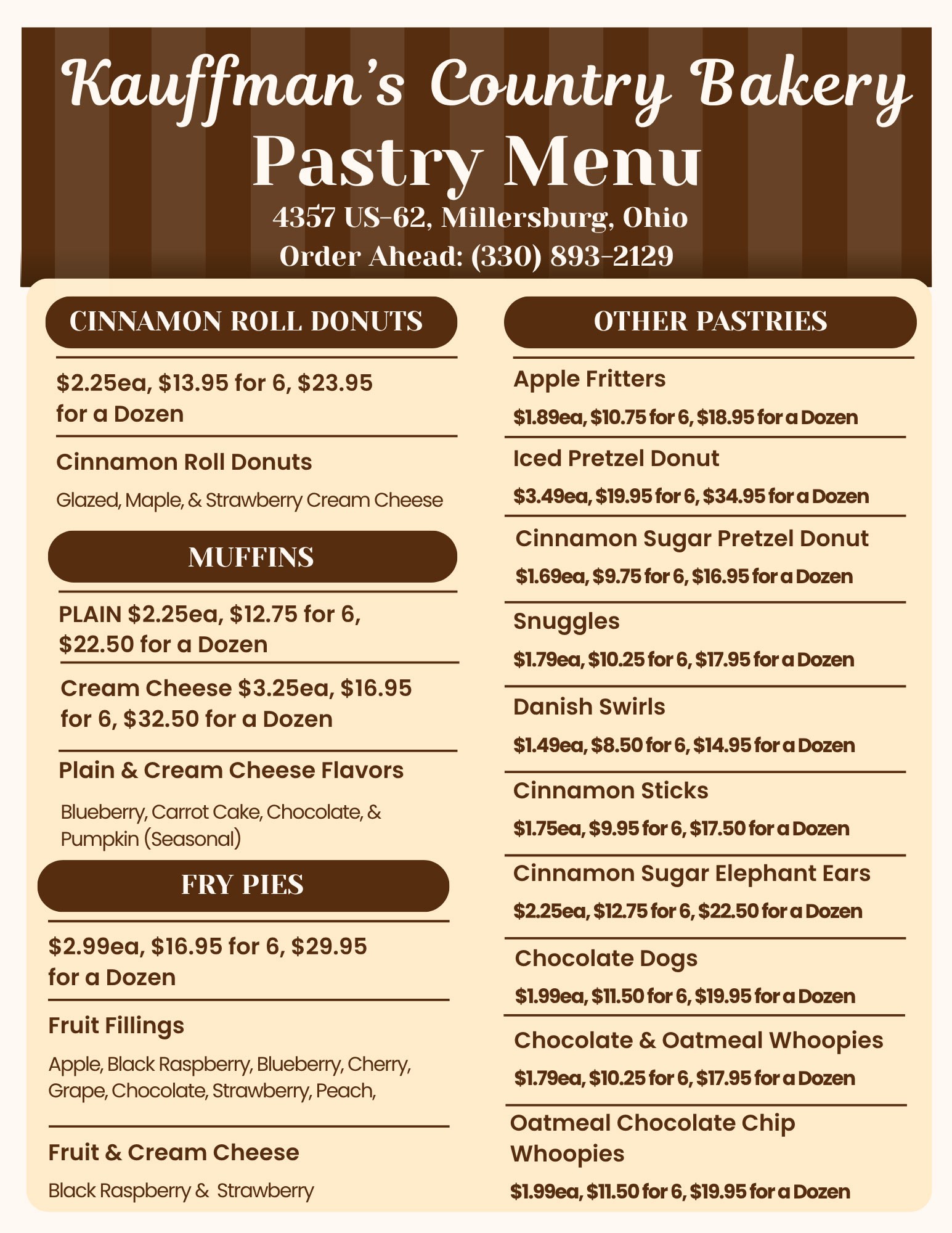 Patries Menu